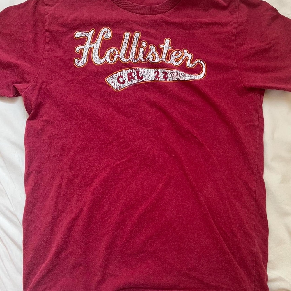 Vintage Hollister Dark Red Cotton Tee Shirt.